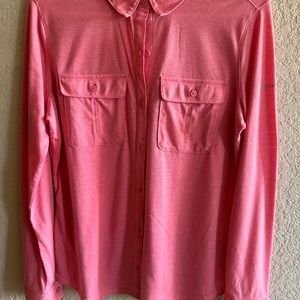 Columnia Omni-Wick Poly/Cotton Long Sleeve Shirt Coral